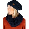 image:imageFunky Junque Slouchy Beanie amp Infinity Scarf Gift Set  Matching Winter Accessories Sets for Women Oversized Hat and ScarvesNavy