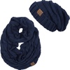 image:imageFunky Junque Slouchy Beanie amp Infinity Scarf Gift Set  Matching Winter Accessories Sets for Women Oversized Hat and ScarvesNavy