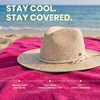 image:imageFunky Junque Sun Hats for Women Wide Brim Straw Panama Fedora Hat UPF 50 Packable Beach Hat for Summer amp VacationDouble Leather Rope Trim  Beige Mix