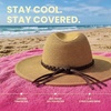 image:imageFunky Junque Sun Hats for Women Wide Brim Straw Panama Fedora Hat UPF 50 Packable Beach Hat for Summer amp VacationLeather Braided Rope Trim  Natural