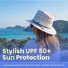 image:imageFunky Junque Sun Hats for Women Wide Brim Straw Panama Fedora Hat UPF 50 Packable Beach Hat for Summer amp VacationOpen Weave  White