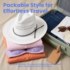 image:imageFunky Junque Sun Hats for Women Wide Brim Straw Panama Fedora Hat UPF 50 Packable Beach Hat for Summer amp VacationOpen Weave  White