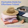 image:imageFunky Junque Sun Hats for Women Wide Brim Straw Panama Fedora Hat UPF 50 Packable Beach Hat for Summer amp VacationSuede Rope Trim  Natural Mix