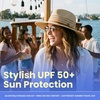 image:imageFunky Junque Sun Hats for Women Wide Brim Straw Panama Fedora Hat UPF 50 Packable Beach Hat for Summer amp VacationSuede Rope Trim  Natural Mix
