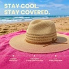 image:imageFunky Junque Sun Hats for Women Wide Brim Straw Panama Fedora Hat UPF 50 Packable Beach Hat for Summer amp VacationSuede Rope Trim  Natural Mix