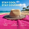 image:imageFunky Junque Sun Hats for Women Wide Brim UPF 50 Packable Fedora Beach Summer Travel HatFrayed Edge  Natural
