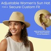 image:imageFunky Junque Sun Hats for Women Wide Brim UPF 50 Packable Fedora Beach Summer Travel HatMetallic Woven  Multi Beige