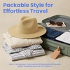 image:imageFunky Junque Sun Hats for Women Wide Brim UPF 50 Packable Fedora Beach Summer Travel HatMetallic Woven  Multi Beige