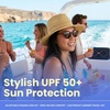 image:imageFunky Junque Sun Hats for Women Wide Brim UPF 50 Packable Fedora Beach Summer Travel HatMetallic Woven  Multi Beige
