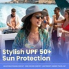 image:imageFunky Junque Sun Hats for Women Wide Brim UPF 50 Packable Fedora Beach Summer Travel HatMetallic Woven  Multi Black