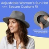 image:imageFunky Junque Sun Hats for Women Wide Brim UPF 50 Packable Fedora Beach Summer Travel HatMetallic Woven  Multi Black