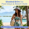 image:imageFunky Junque Sun Hats for Women Wide Brim UPF 50 Packable Fedora Beach Summer Travel HatMetallic Woven  Multi Black