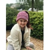 image:imageFunky Junque Toddler Girl Ponytail Beanie  Girls Winter Hat Messy Bun Pony Tail Beanies Ages 27 Warm Knit Cap Stretch Fit1 Solid Black  1 Fuchsia Mix Bundle