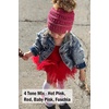 image:imageFunky Junque Toddler Girl Ponytail Beanie  Girls Winter Hat Messy Bun Pony Tail Beanies Ages 27 Warm Knit Cap Stretch Fit2 Pack  Candy Pink  4 Tone Mix  Grey  Black  Beige  Lt French Beige