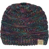 image:imageFunky Junque Toddler Girl Ponytail Beanie  Girls Winter Hat Messy Bun Pony Tail Beanies Ages 27 Warm Knit Cap Stretch Fit4 Tone Mix  Black  Purple  Orange  Teal