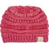 image:imageFunky Junque Toddler Girl Ponytail Beanie  Girls Winter Hat Messy Bun Pony Tail Beanies Ages 27 Warm Knit Cap Stretch Fit4 Tone Mix  a Hot Pink  Red  Baby Pink  Fuschia