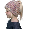 image:imageFunky Junque Toddler Girl Ponytail Beanie  Girls Winter Hat Messy Bun Pony Tail Beanies Ages 27 Warm Knit Cap Stretch Fit4 Tone Mix  a Yellow  Hot Pink  Turquoise  Pink