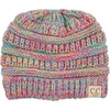 image:imageFunky Junque Toddler Girl Ponytail Beanie  Girls Winter Hat Messy Bun Pony Tail Beanies Ages 27 Warm Knit Cap Stretch Fit4 Tone Mix  a Yellow  Hot Pink  Turquoise  Pink
