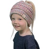 image:imageFunky Junque Toddler Girl Ponytail Beanie  Girls Winter Hat Messy Bun Pony Tail Beanies Ages 27 Warm Knit Cap Stretch Fit4 Tone Mix  a Yellow  Hot Pink  Turquoise  Pink