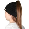 image:imageFunky Junque Toddler Girl Ponytail Beanie  Girls Winter Hat Messy Bun Pony Tail Beanies Ages 27 Warm Knit Cap Stretch FitBlack
