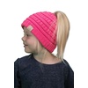 image:imageFunky Junque Toddler Girl Ponytail Beanie  Girls Winter Hat Messy Bun Pony Tail Beanies Ages 27 Warm Knit Cap Stretch FitCandy Pink