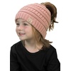 image:imageFunky Junque Toddler Girl Ponytail Beanie  Girls Winter Hat Messy Bun Pony Tail Beanies Ages 27 Warm Knit Cap Stretch FitIndi Pink