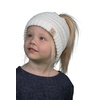 image:imageFunky Junque Toddler Girl Ponytail Beanie  Girls Winter Hat Messy Bun Pony Tail Beanies Ages 27 Warm Knit Cap Stretch FitIvory