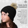 image:imageFunky Junque Toddler Pom Beanie  Kids Winter Hat for Ages 14 Baby Boy amp Girl Knit Beanies Warm Cozy Knit Snow Hats2 Pack  Black  Indi Pink Faux Fur Pom