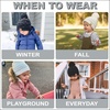 image:imageFunky Junque Toddler Pom Beanie  Kids Winter Hat for Ages 14 Baby Boy amp Girl Knit Beanies Warm Cozy Knit Snow Hats2 Pack  Black  Ivory