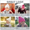 image:imageFunky Junque Toddler Pom Beanie  Kids Winter Hat for Ages 14 Baby Boy amp Girl Knit Beanies Warm Cozy Knit Snow Hats2 Pack  Ivory  Candy Pink