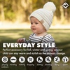 image:imageFunky Junque Toddler Pom Beanie  Kids Winter Hat for Ages 14 Baby Boy amp Girl Knit Beanies Warm Cozy Knit Snow Hats2 Pack  Ivory  Grey
