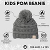 image:imageFunky Junque Toddler Pom Beanie  Kids Winter Hat for Ages 14 Baby Boy amp Girl Knit Beanies Warm Cozy Knit Snow Hats2 Pack  Ivory  Grey
