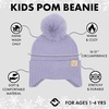 image:imageFunky Junque Toddler Pom Beanie  Kids Winter Hat for Ages 14 Baby Boy amp Girl Knit Beanies Warm Cozy Knit Snow Hats2 Pack  Ivory  Lavender  Ear Flap