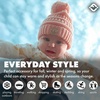 image:imageFunky Junque Toddler Pom Beanie  Kids Winter Hat for Ages 14 Baby Boy amp Girl Knit Beanies Warm Cozy Knit Snow Hats2 Pack  Ivory  Pale Pink