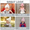 image:imageFunky Junque Toddler Pom Beanie  Kids Winter Hat for Ages 14 Baby Boy amp Girl Knit Beanies Warm Cozy Knit Snow Hats2 Pack  Ivory  Pale Pink