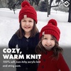 image:imageFunky Junque Toddler Pom Beanie  Kids Winter Hat for Ages 14 Baby Boy amp Girl Knit Beanies Warm Cozy Knit Snow Hats2 Pack  Navy  Red