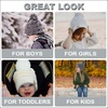 image:imageFunky Junque Toddler Pom Beanie  Kids Winter Hat for Ages 14 Baby Boy amp Girl Knit Beanies Warm Cozy Knit Snow Hats3 Pack  Grey  Ivory  31