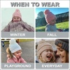 image:imageFunky Junque Toddler Pom Beanie  Kids Winter Hat for Ages 14 Baby Boy amp Girl Knit Beanies Warm Cozy Knit Snow Hats3 Pack  Ivory  Beige  Indi Pink