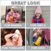 image:imageFunky Junque Toddler Pom Beanie  Kids Winter Hat for Ages 14 Baby Boy amp Girl Knit Beanies Warm Cozy Knit Snow Hats3 Pack  Ivory  Beige  Indi Pink
