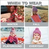 image:imageFunky Junque Toddler Pom Beanie  Kids Winter Hat for Ages 14 Baby Boy amp Girl Knit Beanies Warm Cozy Knit Snow Hats4 Tone Mix  Fuchsia  Burgundy  Ivory  Indi Pink