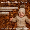 image:imageFunky Junque Toddler Pom Beanie  Kids Winter Hat for Ages 14 Baby Boy amp Girl Knit Beanies Warm Cozy Knit Snow HatsBeige Mix  Diagonal Stripes Faux Fur Pom