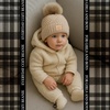 image:imageFunky Junque Toddler Pom Beanie  Kids Winter Hat for Ages 14 Baby Boy amp Girl Knit Beanies Warm Cozy Knit Snow HatsBeige Mix  Diagonal Stripes Faux Fur Pom