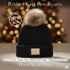 image:imageFunky Junque Toddler Pom Beanie  Kids Winter Hat for Ages 14 Baby Boy amp Girl Knit Beanies Warm Cozy Knit Snow HatsBlack  Diagonal Stripes Faux Fur Pom