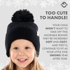 image:imageFunky Junque Toddler Pom Beanie  Kids Winter Hat for Ages 14 Baby Boy amp Girl Knit Beanies Warm Cozy Knit Snow HatsBlack  Ear Flap W Faux Fur Pom