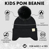 image:imageFunky Junque Toddler Pom Beanie  Kids Winter Hat for Ages 14 Baby Boy amp Girl Knit Beanies Warm Cozy Knit Snow HatsBlack  Ear Flap W Faux Fur Pom