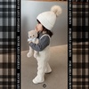 image:imageFunky Junque Toddler Pom Beanie  Kids Winter Hat for Ages 14 Baby Boy amp Girl Knit Beanies Warm Cozy Knit Snow HatsDiagonal Stripes Faux Fur Pom WPatch White