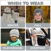 image:imageFunky Junque Toddler Pom Beanie  Kids Winter Hat for Ages 14 Baby Boy amp Girl Knit Beanies Warm Cozy Knit Snow HatsGrey  Faux Fur Pom
