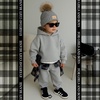 image:imageFunky Junque Toddler Pom Beanie  Kids Winter Hat for Ages 14 Baby Boy amp Girl Knit Beanies Warm Cozy Knit Snow HatsHeather Grey Mix  Diagonal Stripes Faux Fur Pom