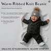 image:imageFunky Junque Toddler Pom Beanie  Kids Winter Hat for Ages 14 Baby Boy amp Girl Knit Beanies Warm Cozy Knit Snow HatsHeather Grey Mix  Diagonal Stripes Faux Fur Pom