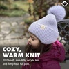 image:imageFunky Junque Toddler Pom Beanie  Kids Winter Hat for Ages 14 Baby Boy amp Girl Knit Beanies Warm Cozy Knit Snow HatsLavender  Ear Flap W Faux Fur Pom